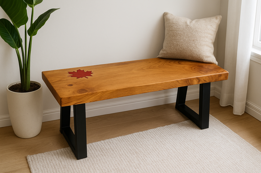 Custom Live Edge Wood Bench
